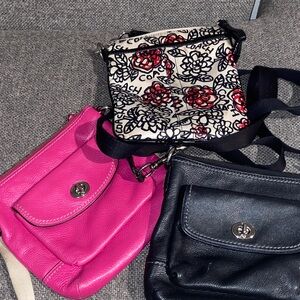 Coach Crossbody Bags in Black, Pink, and Floral Print
